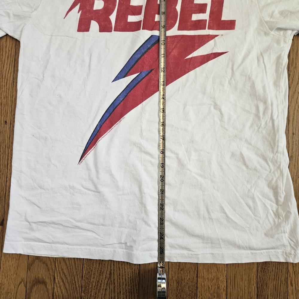 David Bowie Women's Distressed Rebel Boyfriend Fit T-Shirt Size L - Picture 5 of 6